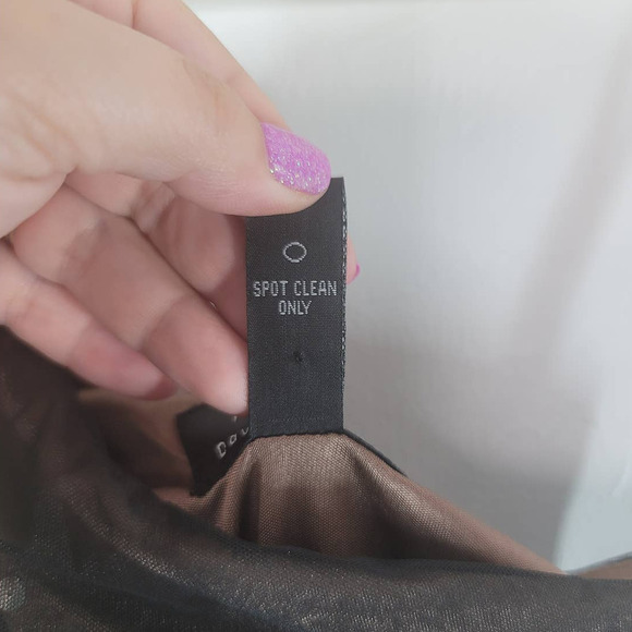 David Meister Sheer Overlay Sequin Maxi Dress Sz 10 One-Shoulder A-Line Stretch - Picture 5 of 5